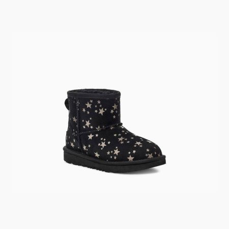 UGG Classic Mini II Stars Black Boots for Kids (KNXG70135)